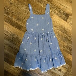 Cat and Jack Blue Dress with Floral Embroidery - size S (6/7)